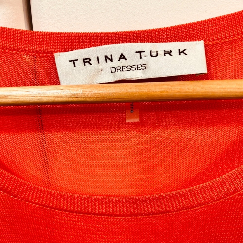 Trina Turk Womens‎ Orange Ombre Stripe Long Sleeve Knit Sheath Dress Size M - Picture 5 of 8